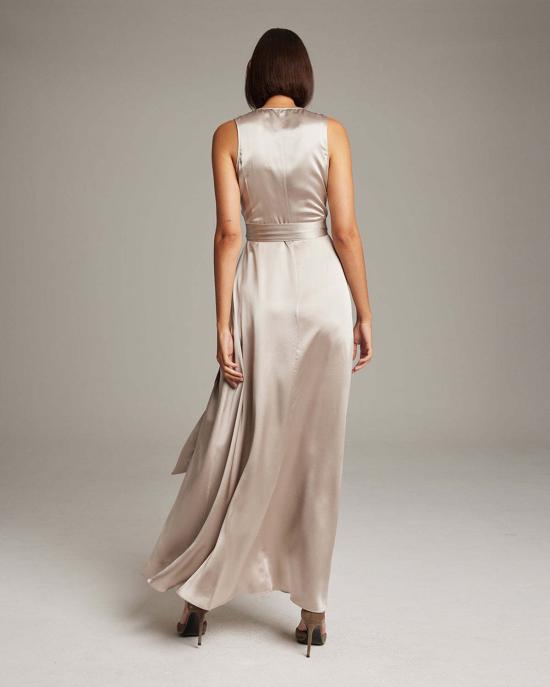  보즈 롱 원피스 프론트워드 랩 드레스 쿨 - VOZ