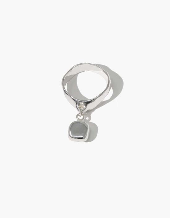  클레드 반지 스퀘어 드롭 링 실버/골드 - CLED