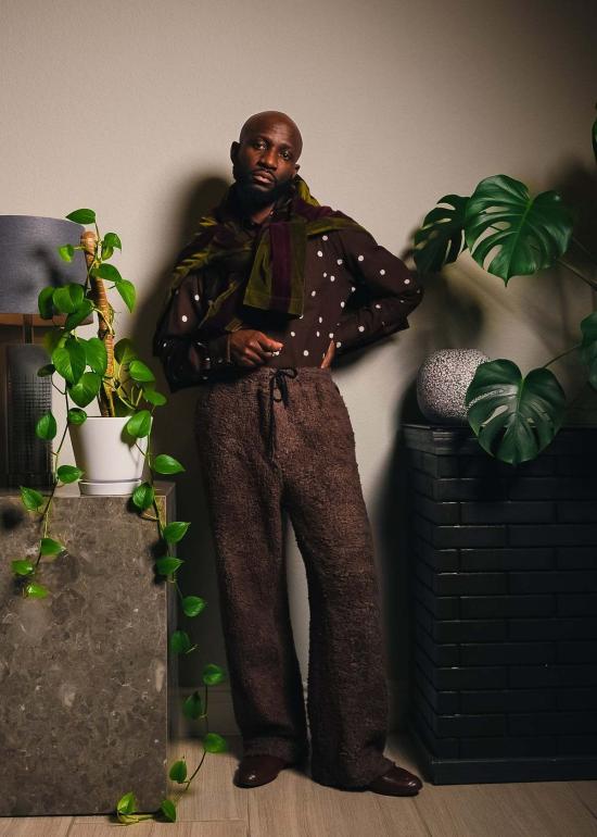  포스트 임페리얼 스트레이트 팬츠 이케자 턱시도 팬츠 코코아