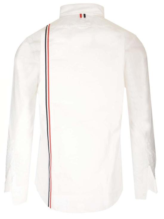  톰브라운 셔츠 톰 브라운 RWB 스트라이프 버튼  화이트 - THOM BROWNE