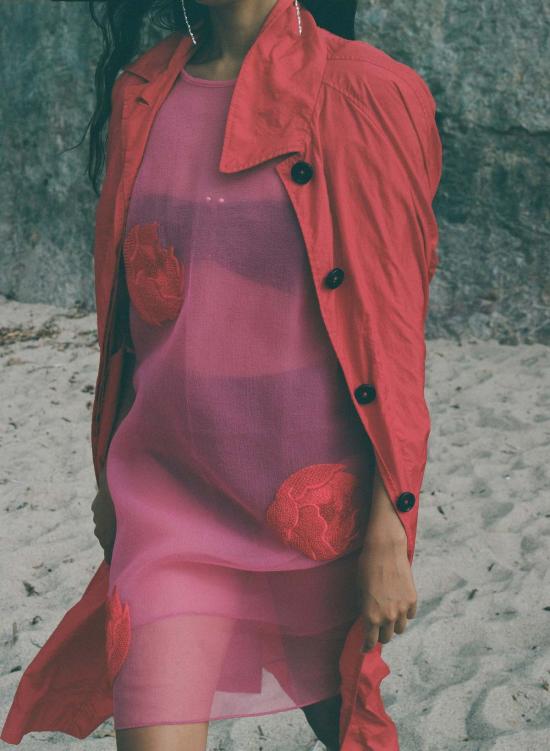  Pari Desai 트렌치 코트 파리 데사이 비비안 파라슈트  트루 레드 - OTHER BRANDS