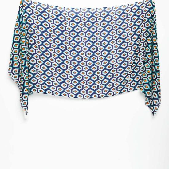  비스마야 머플러/스카프 펜타곤 자수 스카프 네이비 블루 - VISMAYA