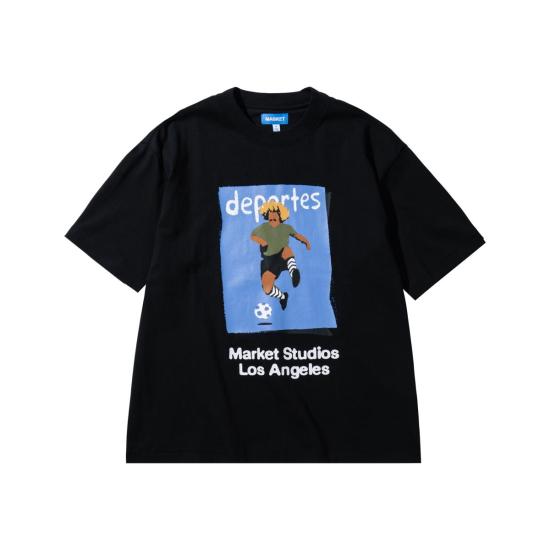  마켓 반팔 티셔츠 일러스트레이티드 축구 티셔츠