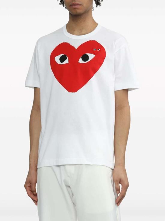  꼼데가르송 반팔 티셔츠 Comme Des Garçons 코튼 티셔츠 화이트 - COMME DES GARCONS