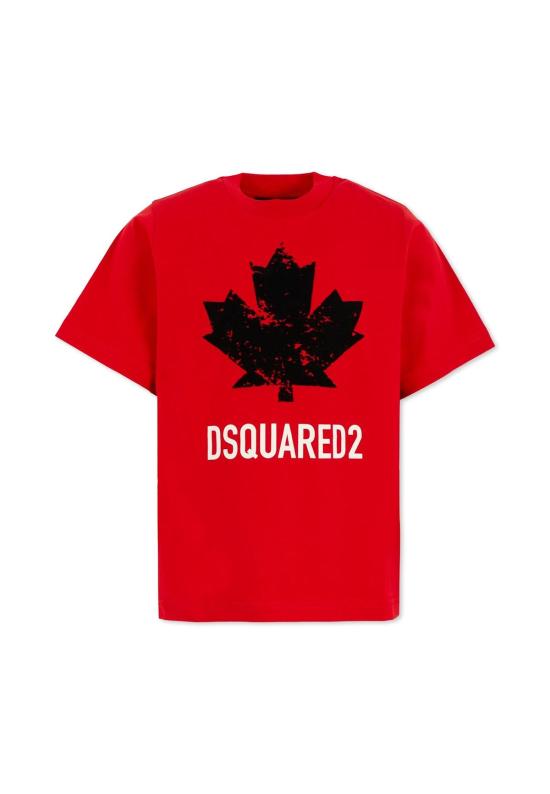  [키즈] 디스퀘어드2 트레이닝 상의 어린이용 Dsquared2 레드 로고 티셔츠 (빨간색)