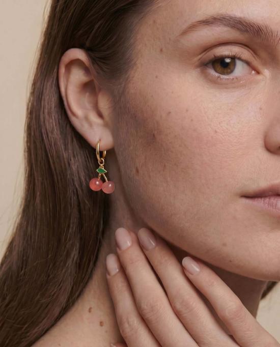  세레 이어링 세리 하베스트 제이드 스톤 참 귀걸이 체리 - SEREE