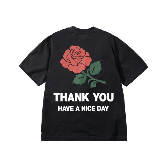  마켓 반팔 티셔츠 땡큐 로즈 티셔츠 - MARKET