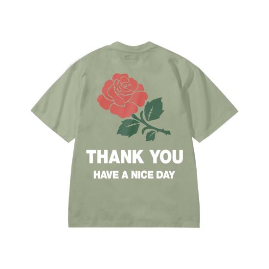  마켓 반팔 티셔츠 땡큐 로즈 티셔츠 - MARKET