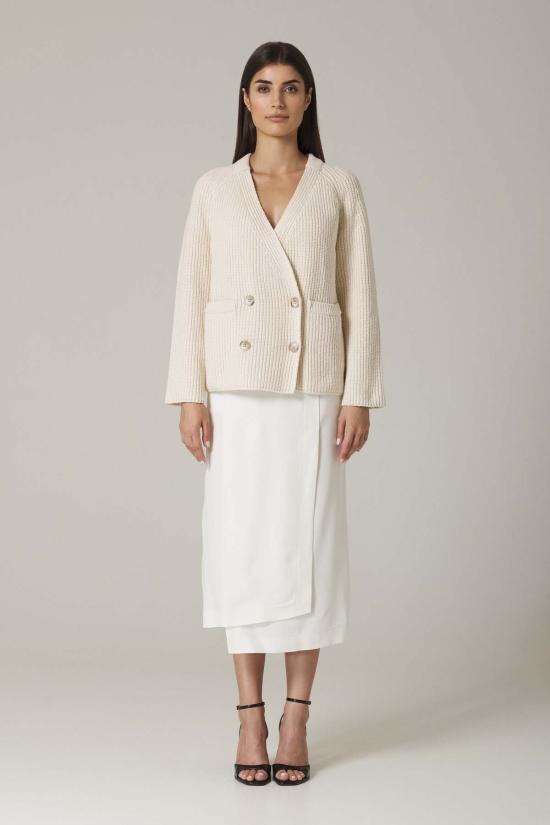  산티클레르 가디건 플로린 더블 브레스트  아이보리 - SANTICLER