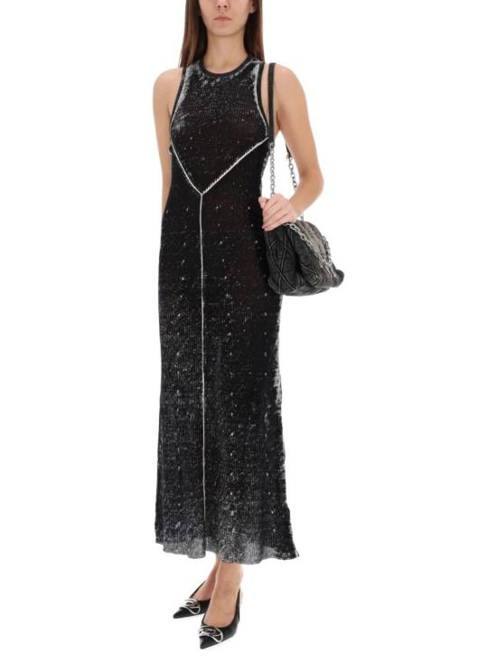  디젤 롱 원피스 M 랩 드레스 블랙 - DIESEL