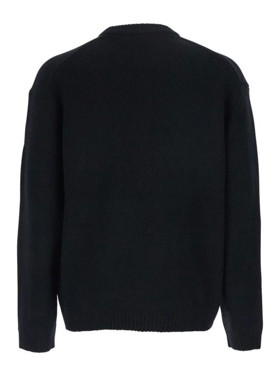  메종키츠네 스웨터 메종 키츠네 블랙 크루넥  (로고 자수, 울 혼방 소재) - MAISON KITSUNE