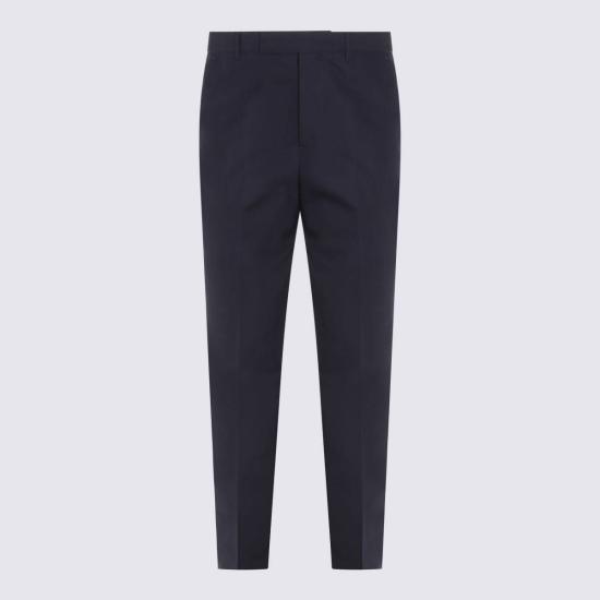  구찌 스트레이트 팬츠 코튼  네이비 블루