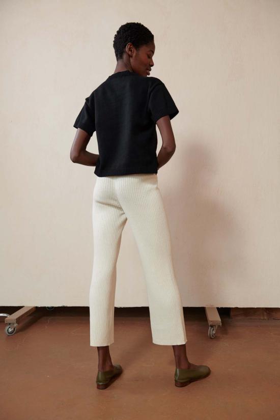  마리아 스탠리 반팔 티셔츠 니트 티 느와르 - MARIA STANLEY