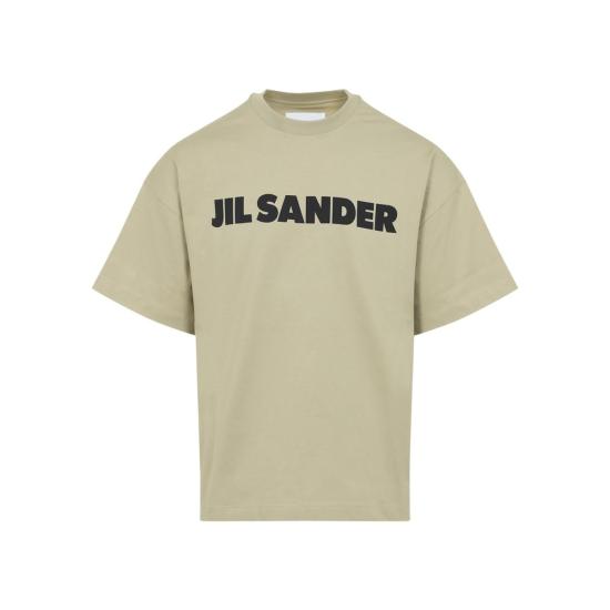  질샌더 반팔 티셔츠 질 샌더 로고 티셔츠 베이지 - JIL SANDER