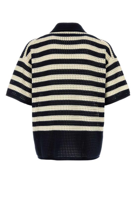  구찌 폴로 티셔츠 자수 크로셰 폴로 셔츠 클래식 블루/화이트 - GUCCI