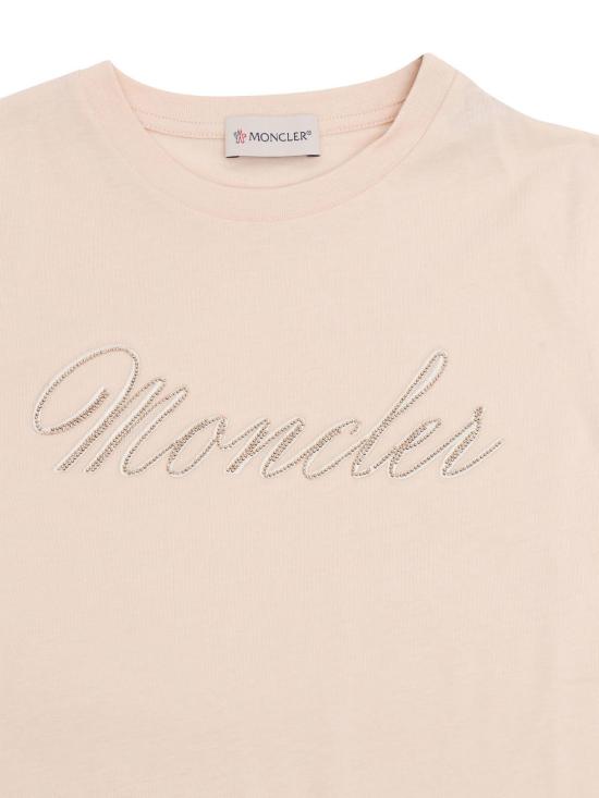  [키즈] 몽클레어 트레이닝 상의 아동용 반팔 티셔츠 핑크색 - MONCLER