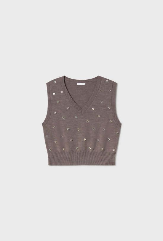  실크 런드리 베스트 실크 세탁 브이넥 스웨터 조끼 진주