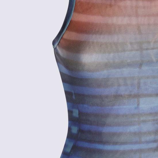  장 폴 고티에 블라우스 멀티컬러 탑 라이트블루/블루/피치 - JEAN PAUL GAULTIER