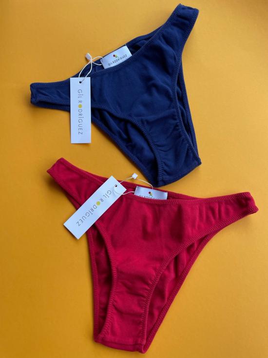  질 로드리게즈 팬티 길 로드리게즈 프렌치 100 브리프 레드 + 네이비 색상 한 쌍 - GIL RODRIGUEZ