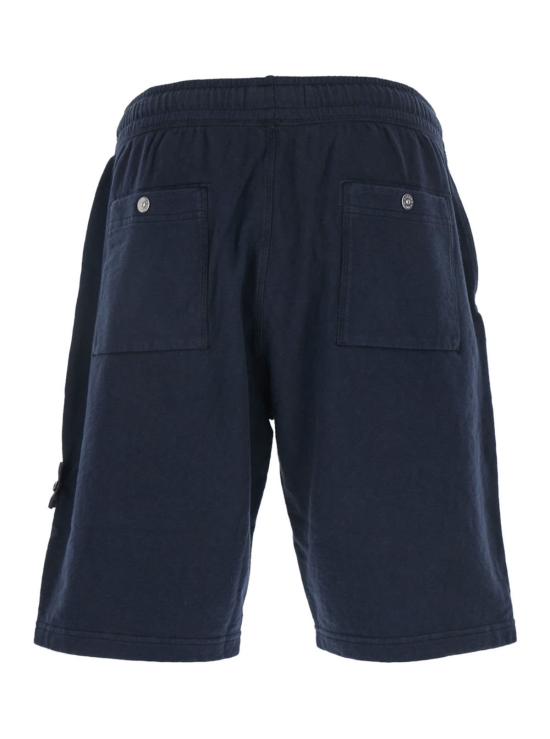  스톤 아일랜드 숏팬츠 로고 패치 반바지 (엘라스틱 허리끈 및 로고 패치 포함) 블루 - STONE ISLAND