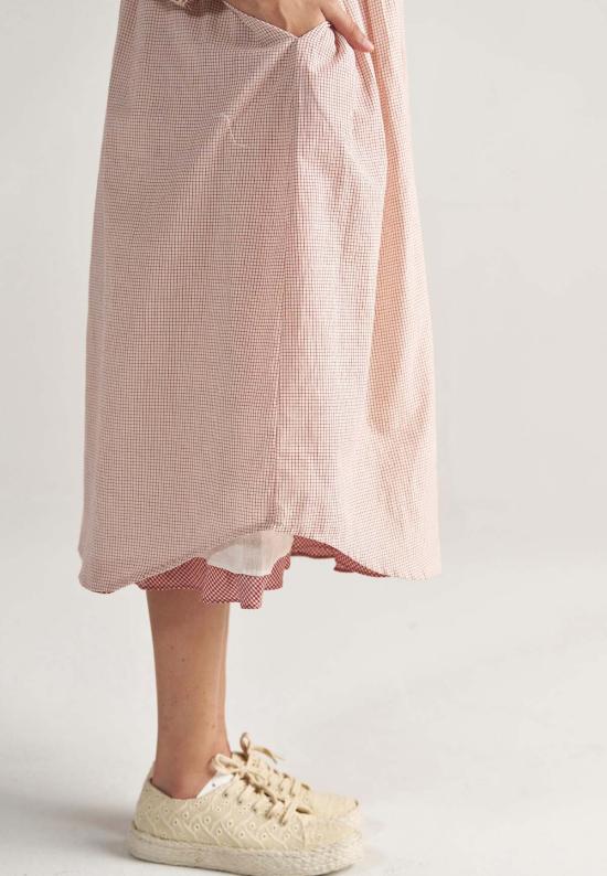  IKKIVI 롱 원피스 이키비 테이블 2인용 일반 격자 무늬 드레스 레드 - IKKIVI