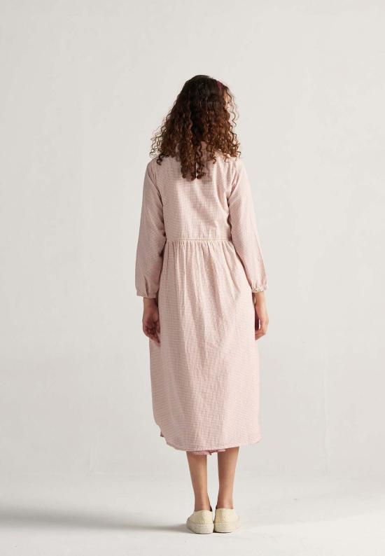  IKKIVI 롱 원피스 이키비 테이블 2인용 일반 격자 무늬 드레스 레드 - IKKIVI