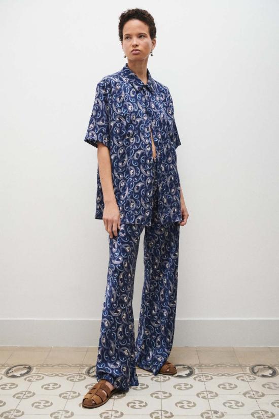  실크 런드리 팔라초 팬츠 바이어스컷  하운즈 페이즐리 - SILK LAUNDRY