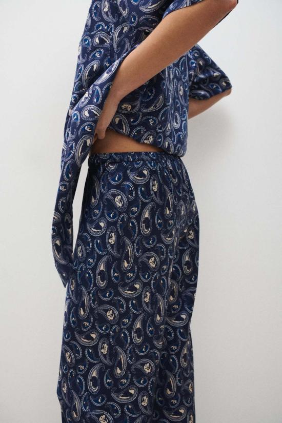  실크 런드리 팔라초 팬츠 바이어스컷  하운즈 페이즐리 - SILK LAUNDRY