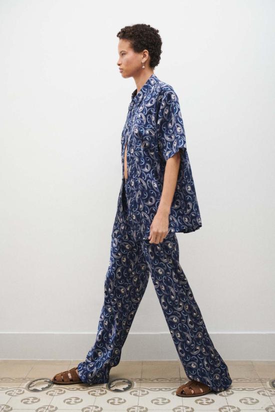  실크 런드리 팔라초 팬츠 바이어스컷  하운즈 페이즐리 - SILK LAUNDRY