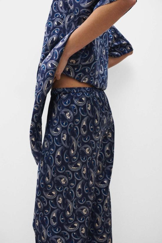  실크 런드리 팔라초 팬츠 바이어스컷  하운즈 페이즐리 - SILK LAUNDRY