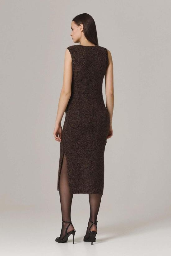  Santicler 롱 원피스 산티클러 패트리샤 캐시미어 부클 드레스 프레클드 브라운 - SANTICLER