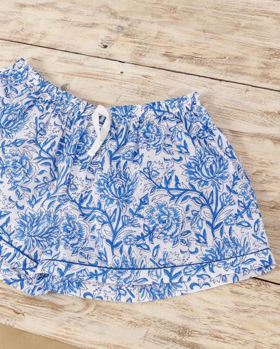  Lounge Act 라운지 웨어 라운지 액트 반팔 잠옷 세트 블루 플로럴 - OTHER BRANDS