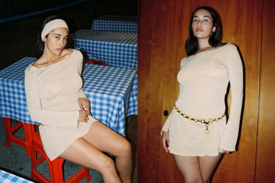  질 로드리게즈 숏 원피스 길 로드리게즈 쉬머 니트 일렉트라 드레스