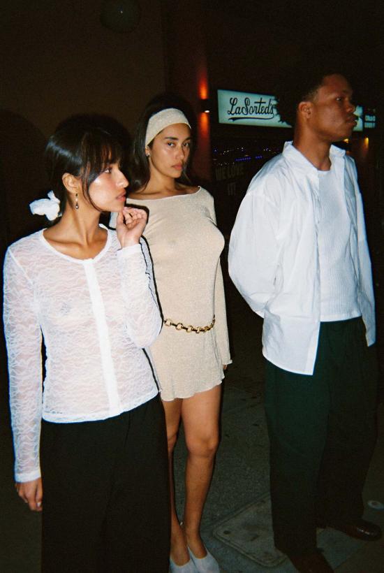  질 로드리게즈 숏 원피스 길 로드리게즈 쉬머 니트 일렉트라 드레스 - GIL RODRIGUEZ