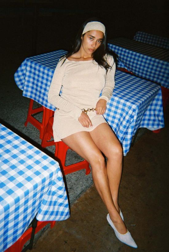  질 로드리게즈 숏 원피스 길 로드리게즈 쉬머 니트 일렉트라 드레스 - GIL RODRIGUEZ