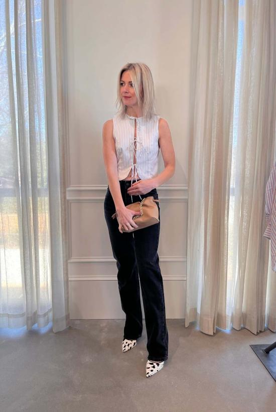  알피 블라우스 네다 스트라이프 탑 - ALFIE