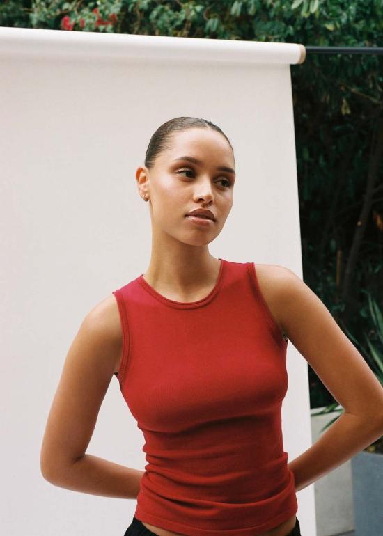  올 마이 러브 민소매 티셔츠 All My Love Maddie Top Cherry - ALL MY LOVE