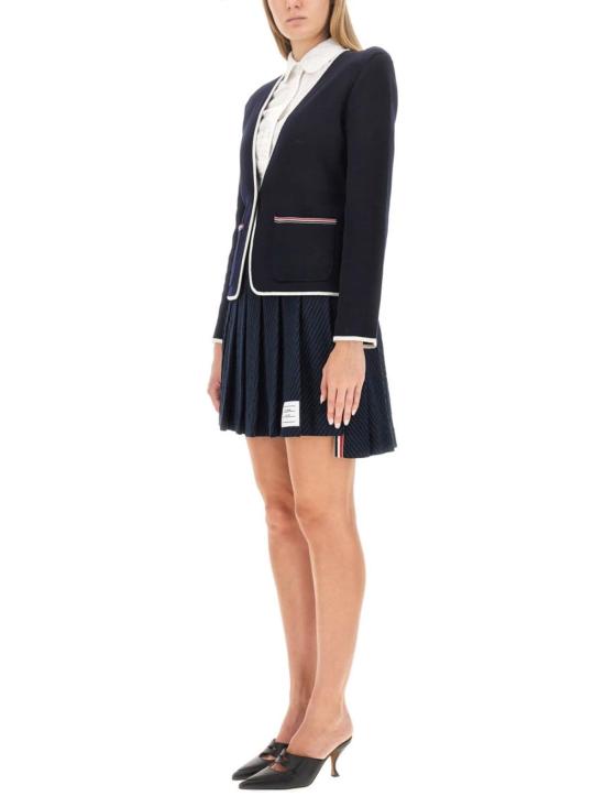  톰브라운 수트 자켓 톰 브라운 싱글 브레스트 재킷 블레이저 블루 - THOM BROWNE