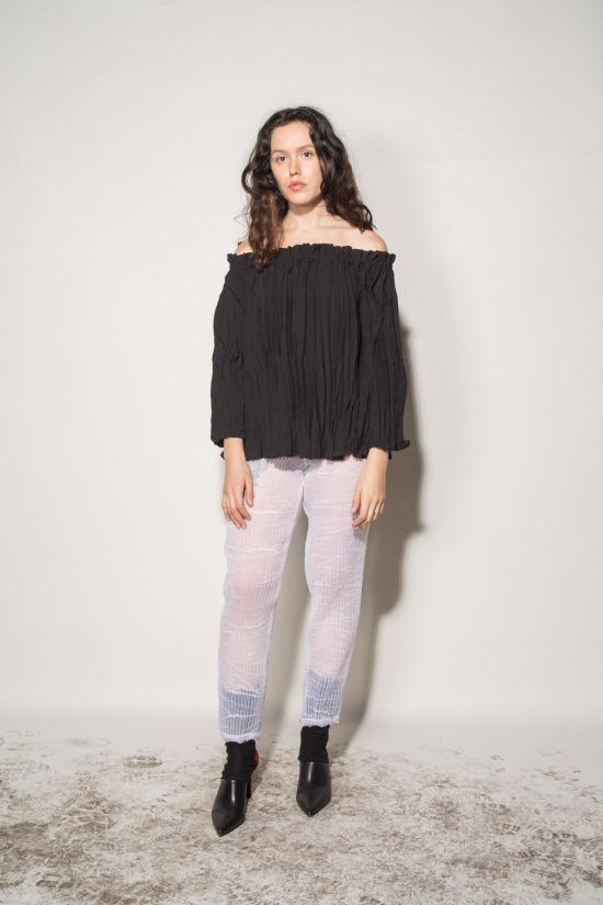  케흘러 오마지오 블라우스 칼레 브룸스틱 플리츠 오프숄더 - KAHLER OMAGGIO