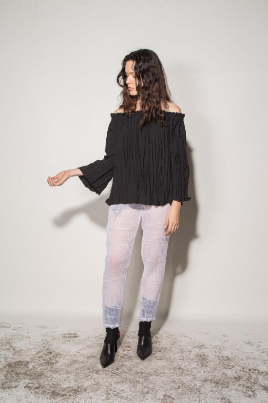  케흘러 오마지오 블라우스 칼레 브룸스틱 플리츠 오프숄더 - KAHLER OMAGGIO