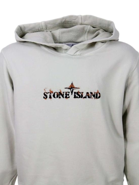  [키즈] 스톤 아일랜드 풀오버 키즈  스웨터 플라스터 - STONE ISLAND