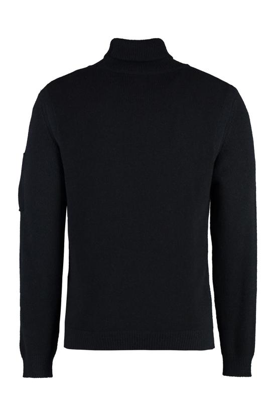  씨피 컴퍼니 스웨터 C.P. 컴퍼니 울 블렌드 터틀넥  블랙 - C.P. COMPANY