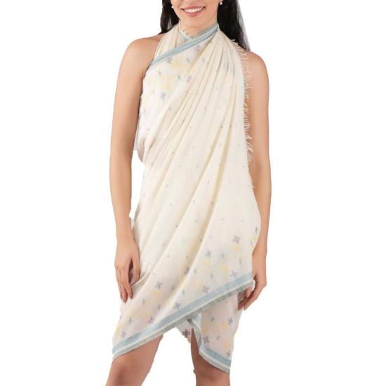  비스마야 머플러/스카프 플로레트 우븐 코튼 스카프 베이지 - VISMAYA