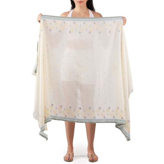  비스마야 머플러/스카프 플로레트 우븐 코튼 스카프 베이지 - VISMAYA