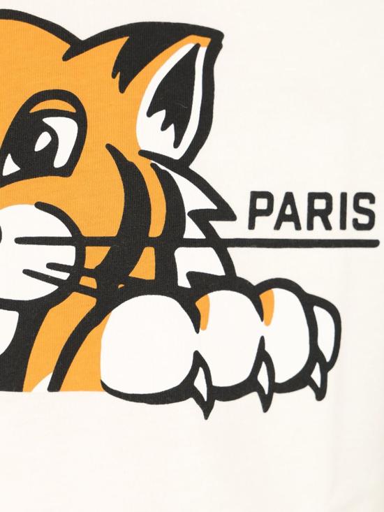  겐조 반팔 티셔츠 해피 타이거 티셔츠 화이트 - KENZO