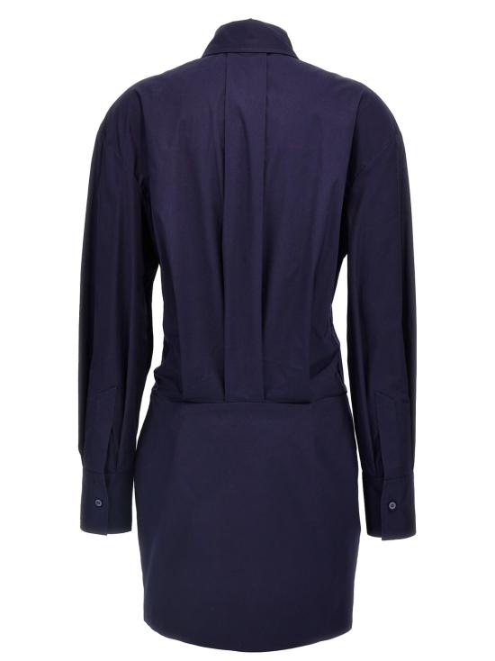  디 아티코 숏 원피스 아티코 미니 셔미지에 드레스 블루 - THE ATTICO