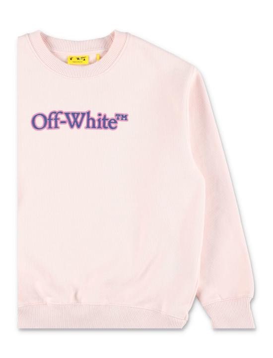  [키즈] 오프화이트 풀오버 키즈  크루넥 스웨트셔츠 로즈 - OFF WHITE