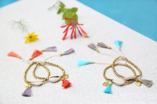  포스테리 팔찌 포스터리 비즈 쉘 태슬 - FOSTERIE