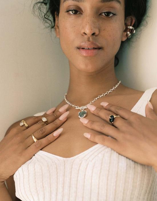  클레드 반지 타원형 드롭 링 골드/실버 - CLED