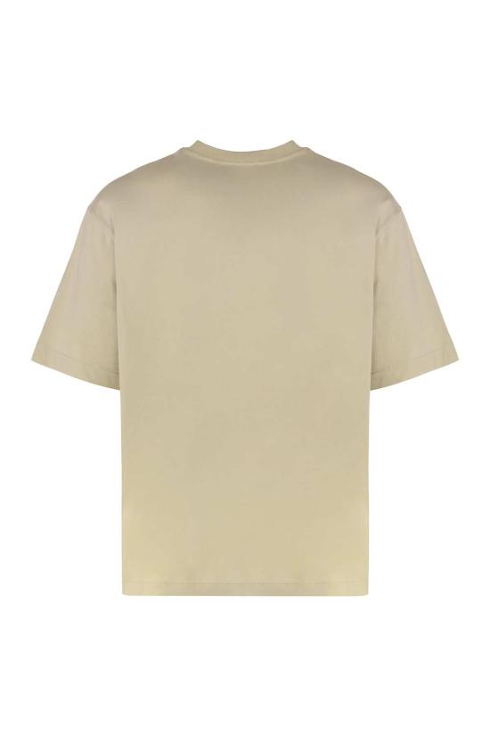  오프화이트 탑 코튼 크루넥 티셔츠 베이지 - OFF WHITE